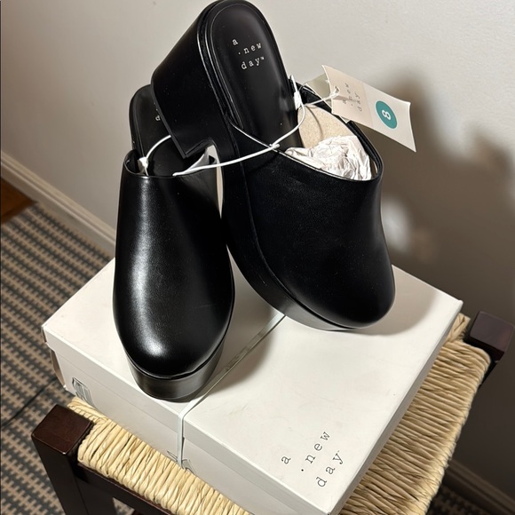 a new day Shoes - A New Day Black Mules and Clogs with Closed Toe and Open Back